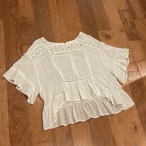 Free People Ivory Boho Blouse